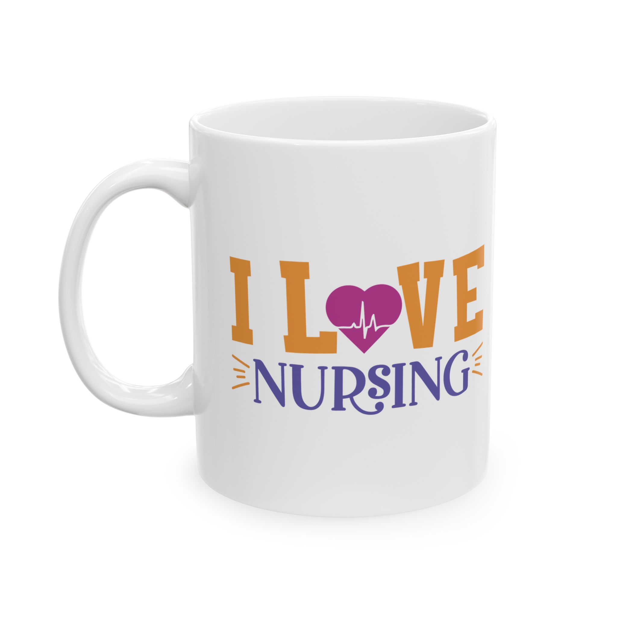 I Love Nursing – Medical Coffee Mug – 11oz/15oz Ceramic Mug - Image 3