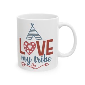 Teacher Appreciation Mug "Love My Tribe" Ceramic Mug — Heart & Arrow Family Coffee Cup (11oz, 15oz)
