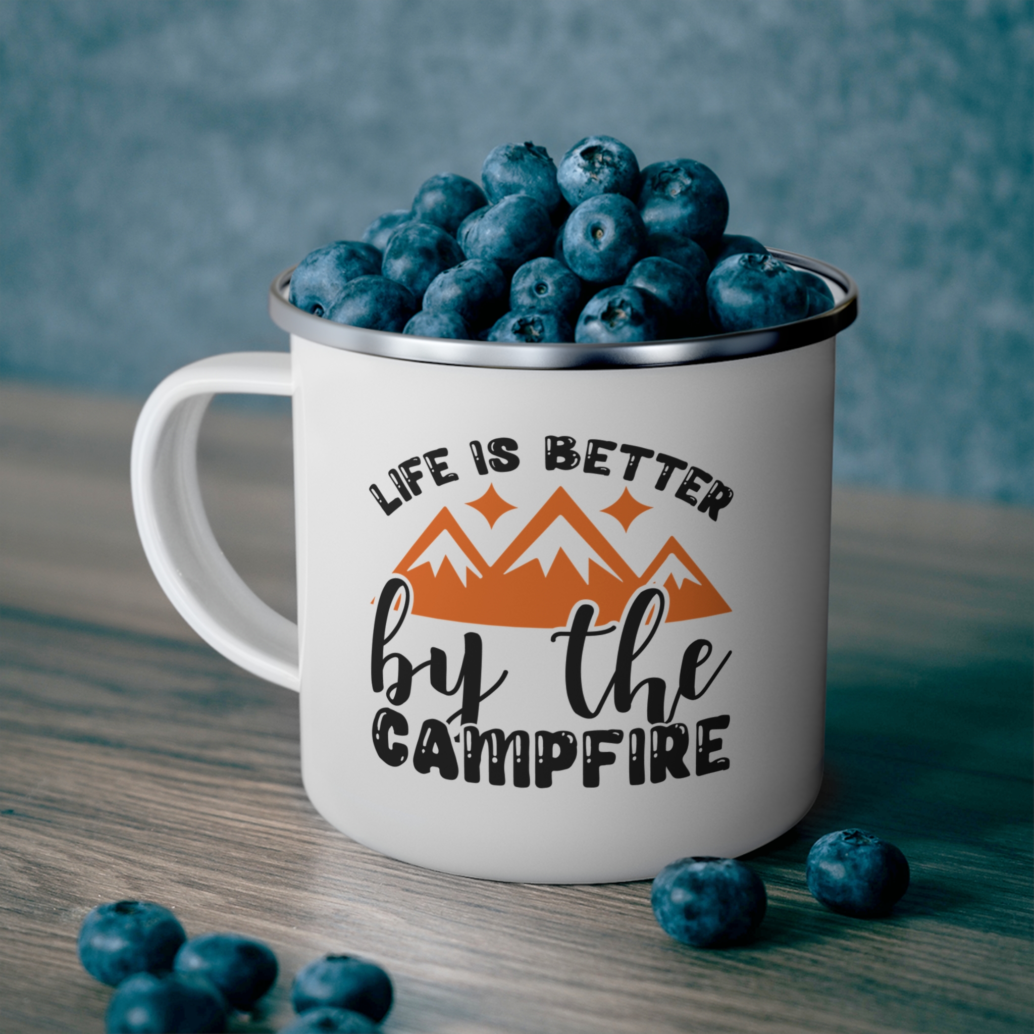 Enamel Camping Mug — "Life Is Better by the Campfire" Outdoor Coffee Cup - Image 5