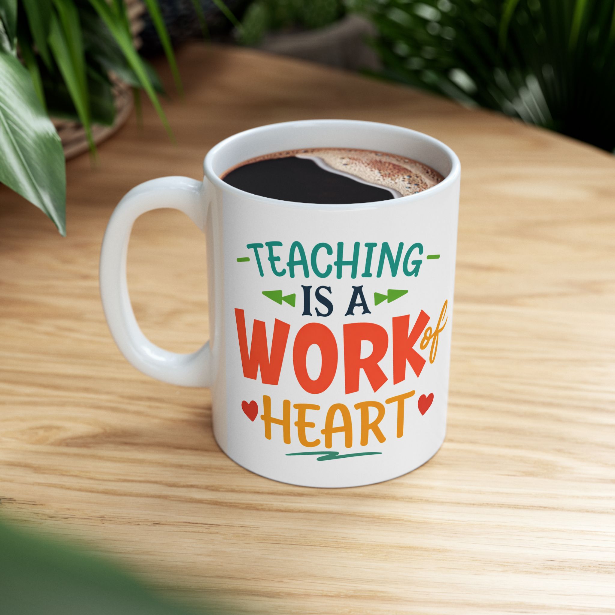 Teacher Appreciation Mug — "Teaching is a Work of Heart" Ceramic Coffee Cup (11oz, 15oz) - Image 5