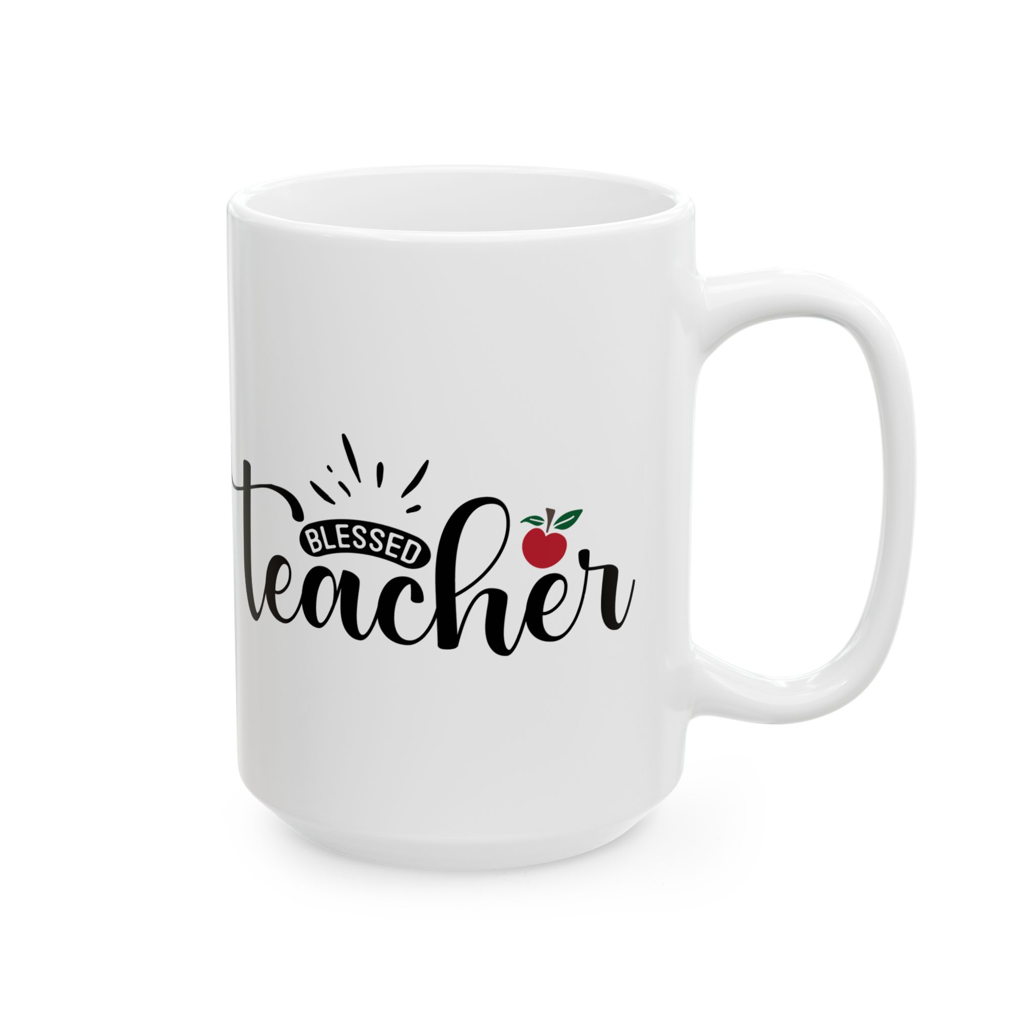 Teacher Appreciation Mug – 'Blessed Teacher' Script Design with Apple Accent (11oz & 15oz) - Image 6