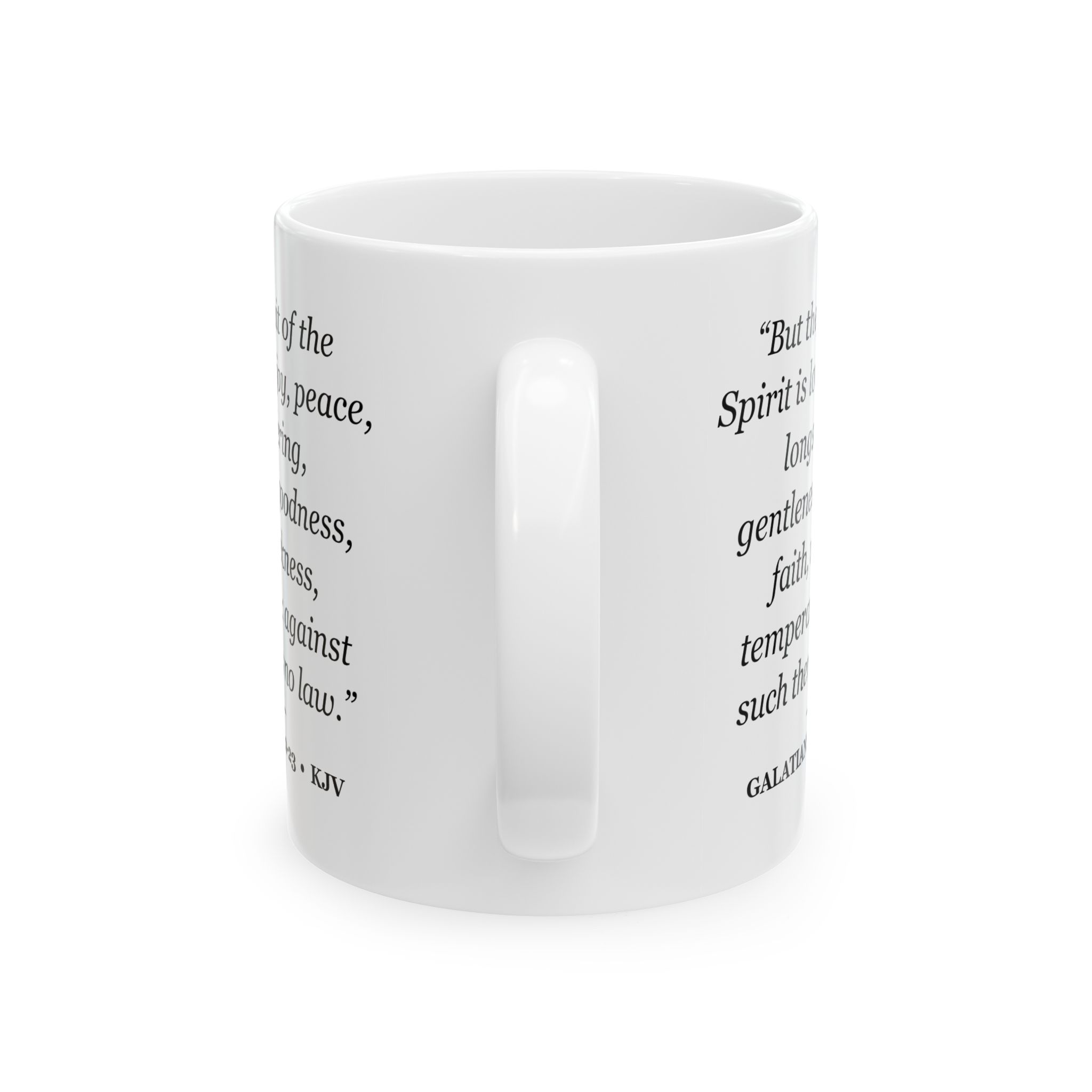 Galatians 5:22-23 Bible Verse Mug – KJV Scripture Coffee Mug – 11oz/15oz Ceramic Mug - Image 3