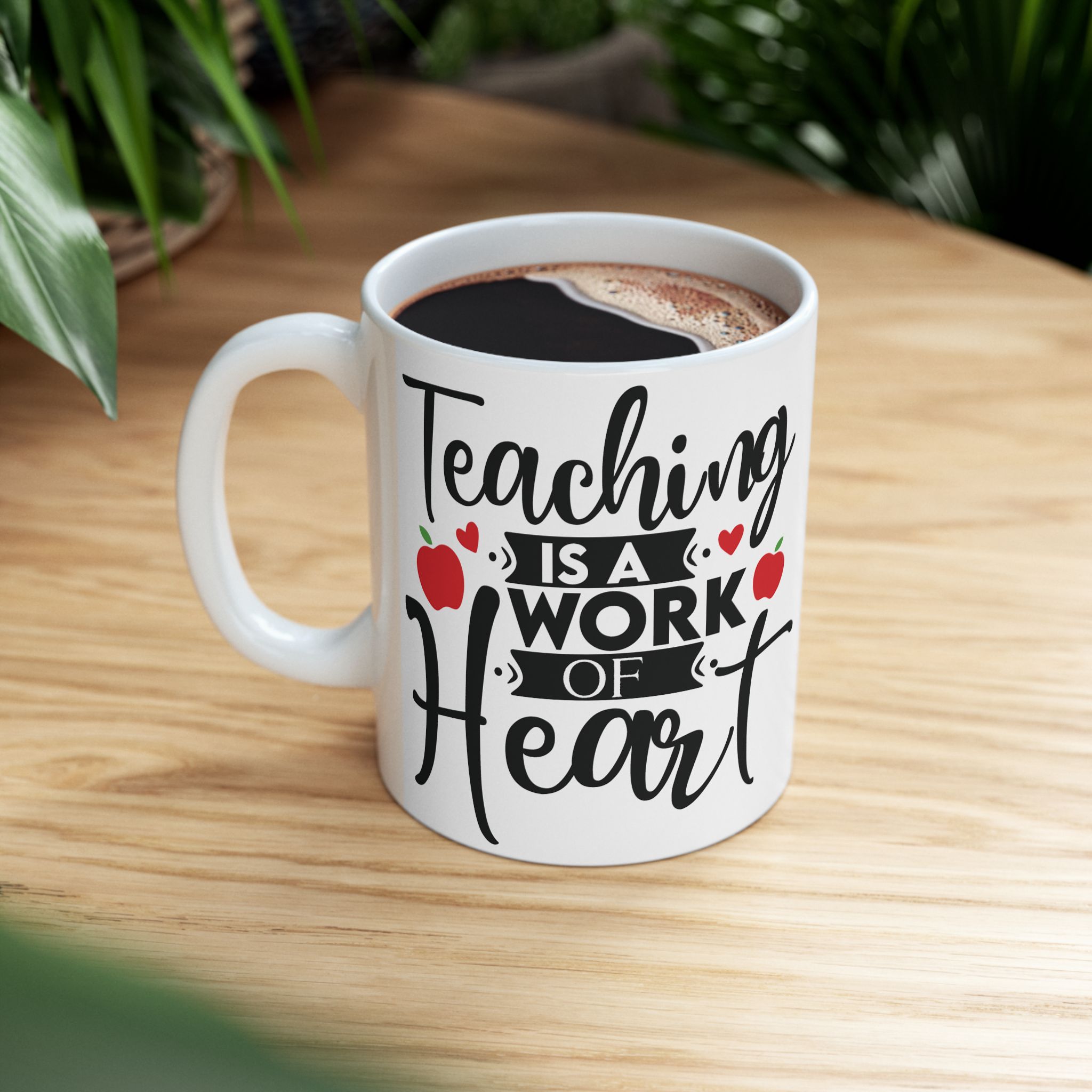 Teacher Appreciation Mug "Teacher Is A Work Of Heart" Ceramic Mug — Coffee Cup (11oz, 15oz) - Image 5