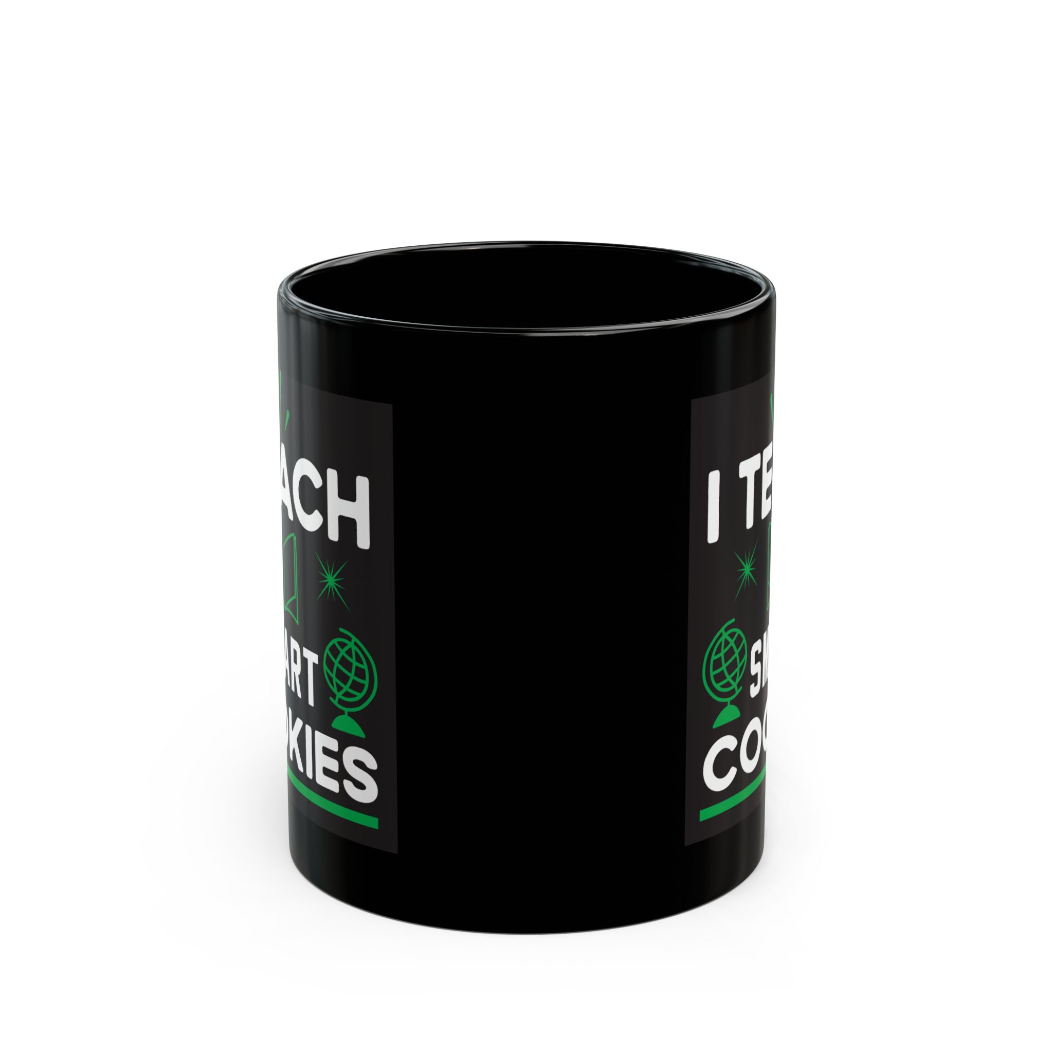 Teacher Appreciation Mug "I Teach Smart Cookies" Coffee Mug — Teacher Gift Black Ceramic (11oz & 15oz) - Image 2