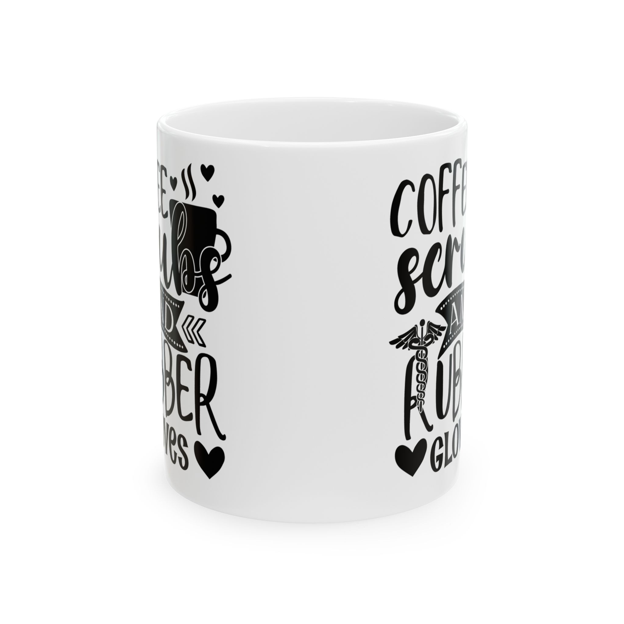 Coffee Scrubs and Rubber Gloves – Medical Coffee Mug – 11oz/15oz Ceramic Mug - Image 2