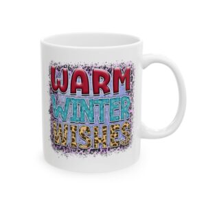 Warm Winter Wishes Leopard Winter Mug – Cozy Winter Coffee Mug – 11oz/15oz Ceramic Mug