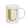 11341513920353098708_2048.jpeg Gold Letter U Monogram Mug – Gold Initial Alphabet Coffee Mug – 11oz/15oz Ceramic Mug