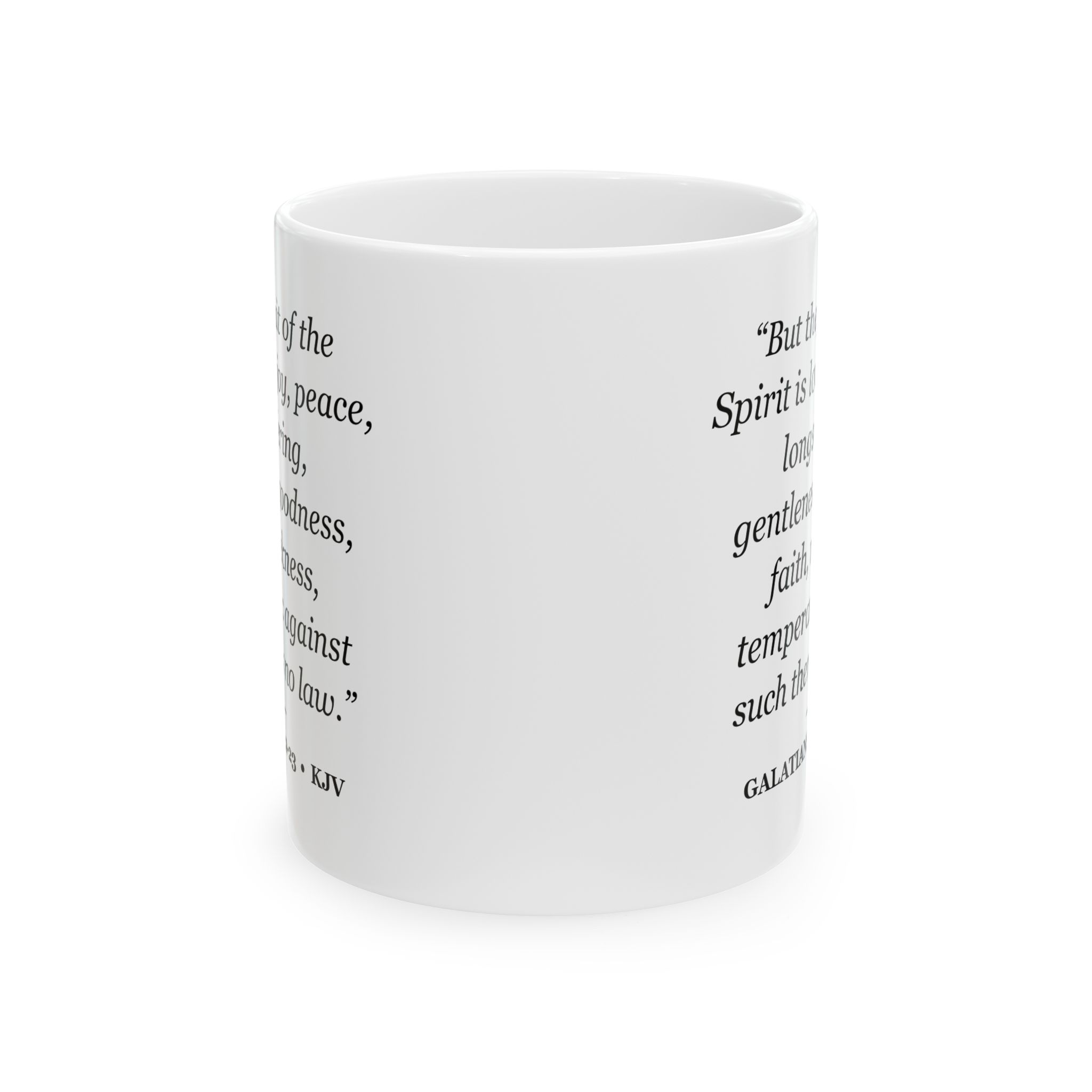 Galatians 5:22-23 Bible Verse Mug – KJV Scripture Coffee Mug – 11oz/15oz Ceramic Mug - Image 2