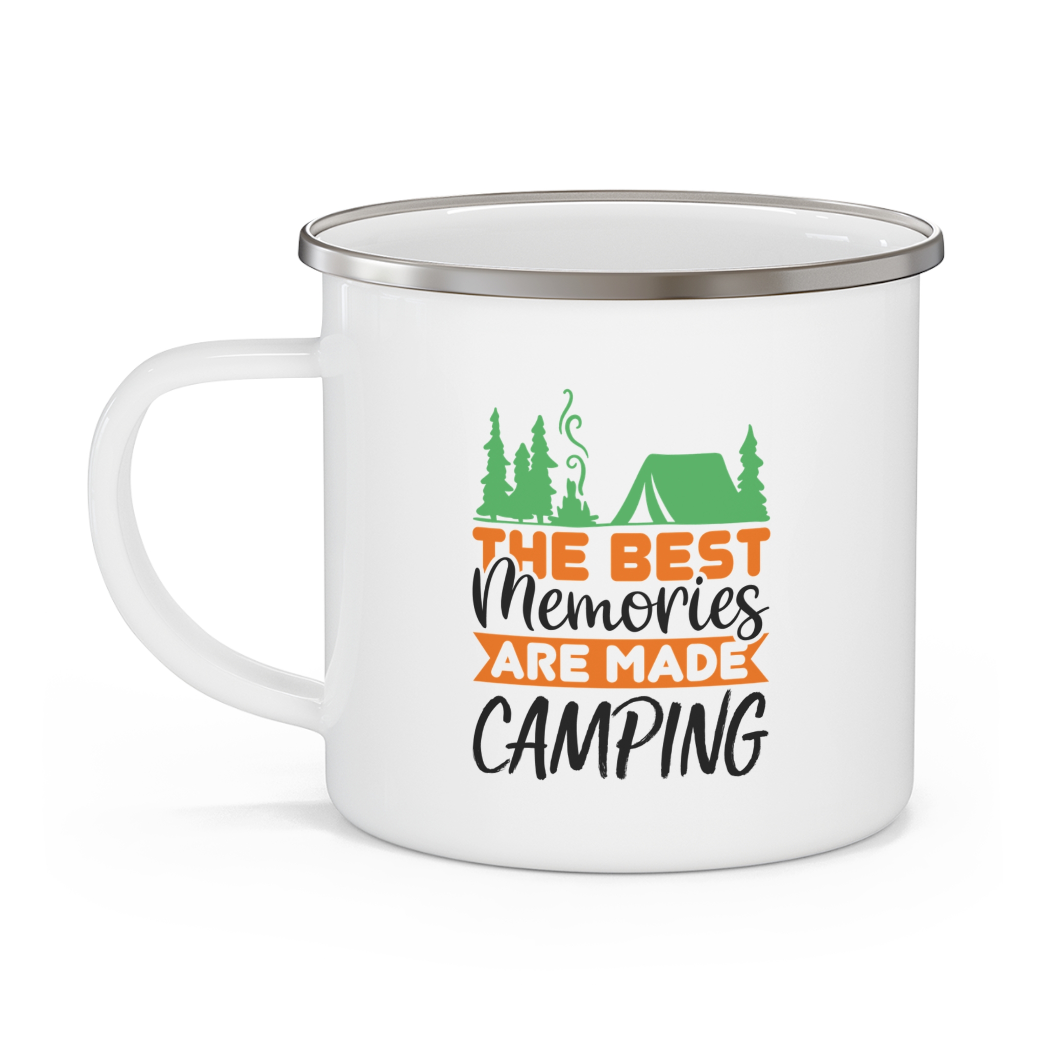 Enamel Camping Mug — “The Best Memories Are Made Camping” Outdoor Coffee Cup - Image 3