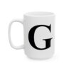 Letter G Monogram Mug – Initial Alphabet Coffee Mug – 11oz/15oz Ceramic Mug