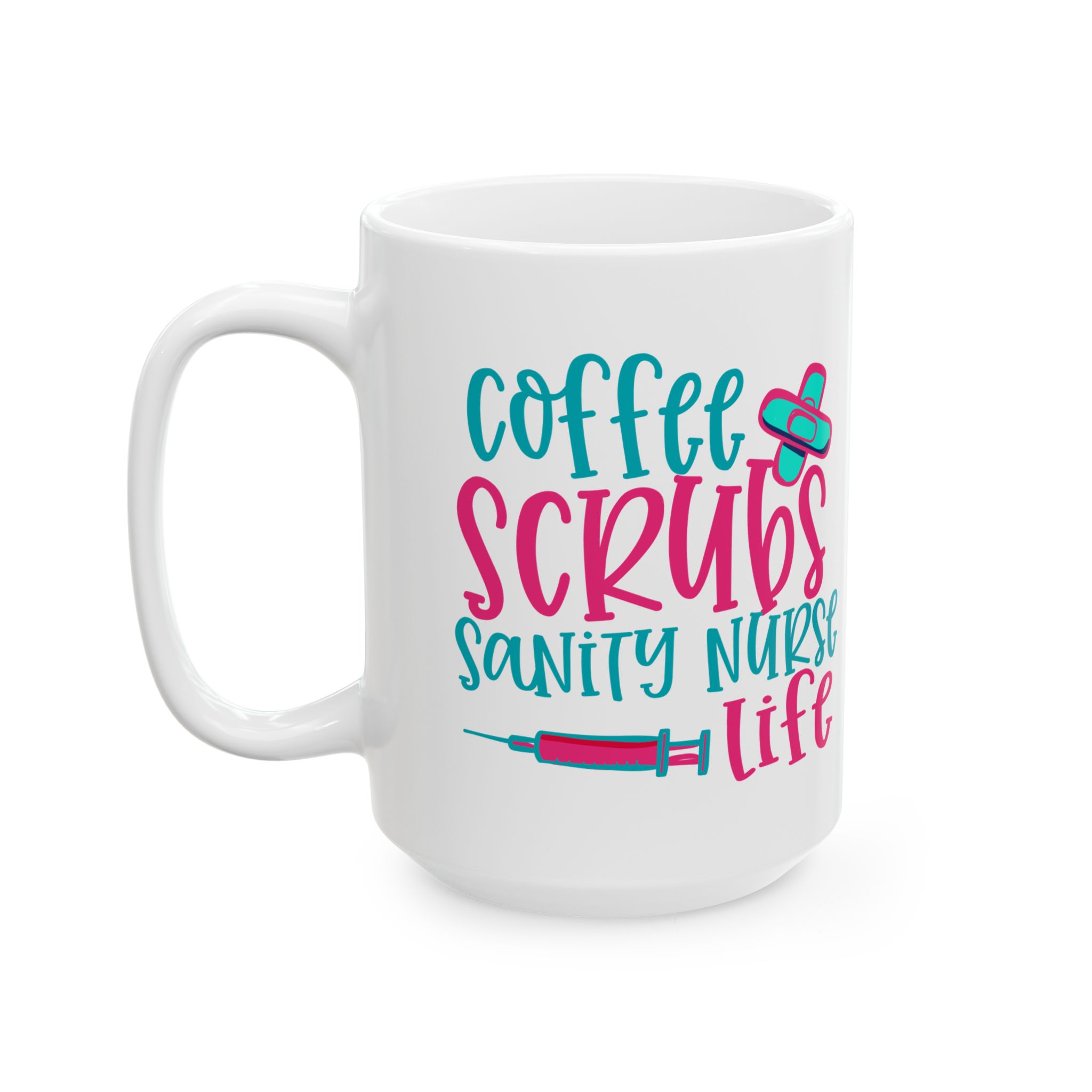 Coffee Scrubs Sanity Nurse Life – Medical Coffee Mug – 11oz/15oz Ceramic Mug - Image 8