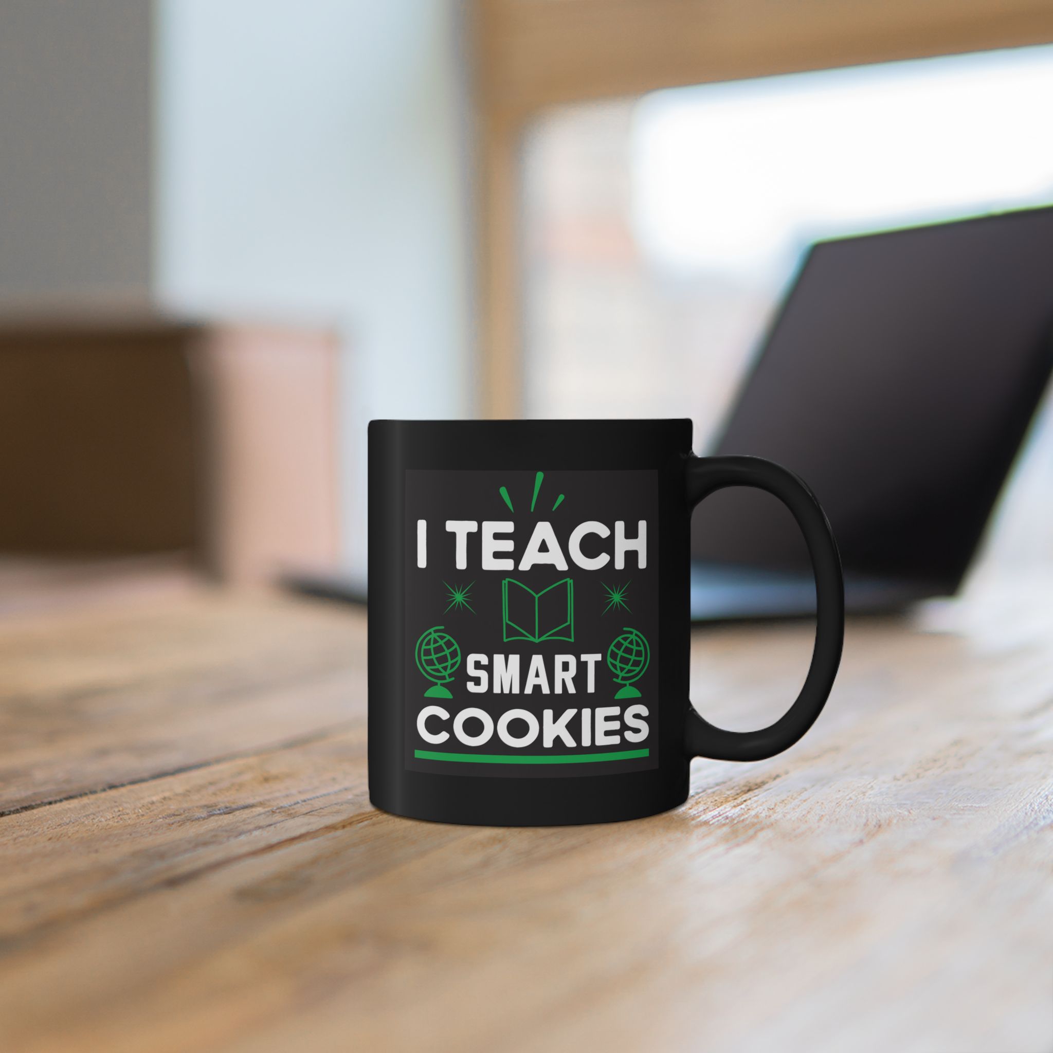 Teacher Appreciation Mug "I Teach Smart Cookies" Coffee Mug — Teacher Gift Black Ceramic (11oz & 15oz) - Image 4