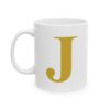 11665405638962012207_2048-1.jpeg Gold Letter J Monogram Mug – Gold Initial Alphabet Coffee Mug – 11oz/15oz Ceramic Mug