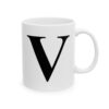 Letter V Monogram Mug – Initial Alphabet Coffee Mug – 11oz/15oz Ceramic Mug