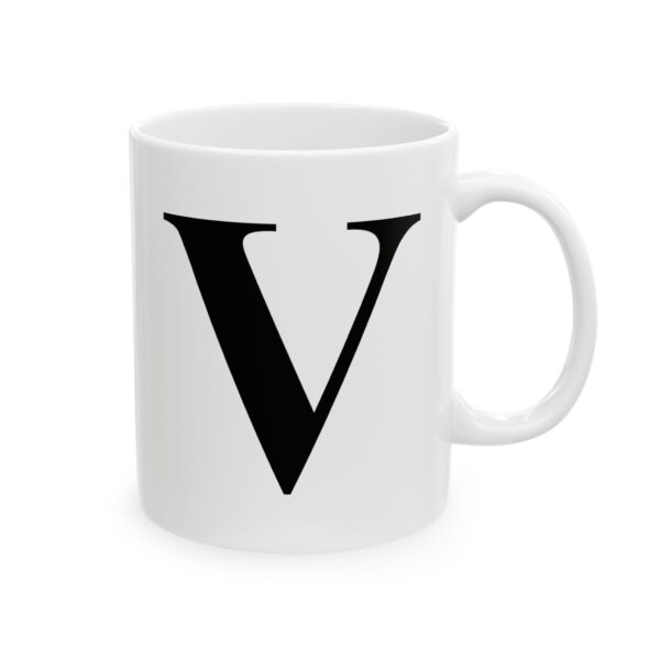Letter V Monogram Mug – Initial Alphabet Coffee Mug – 11oz/15oz Ceramic Mug
