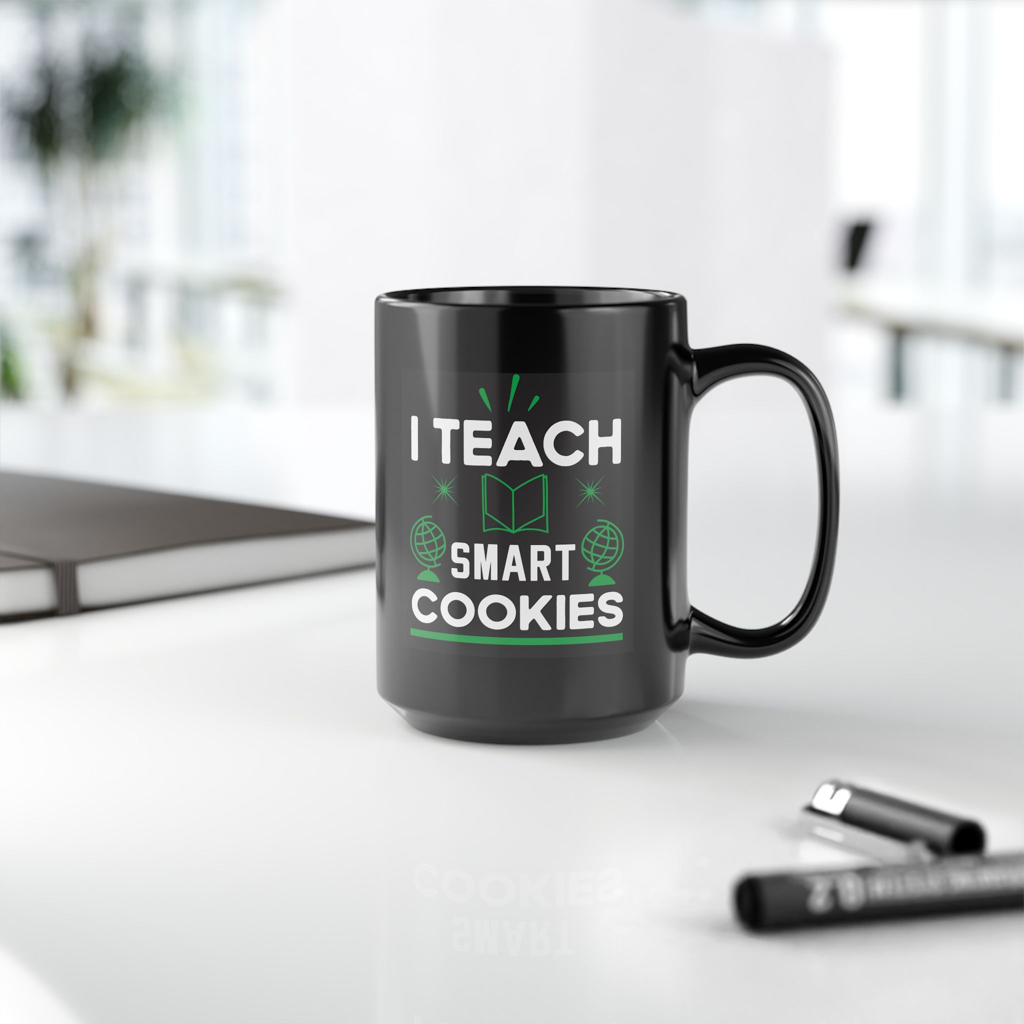 Teacher Appreciation Mug "I Teach Smart Cookies" Coffee Mug — Teacher Gift Black Ceramic (11oz & 15oz) - Image 9