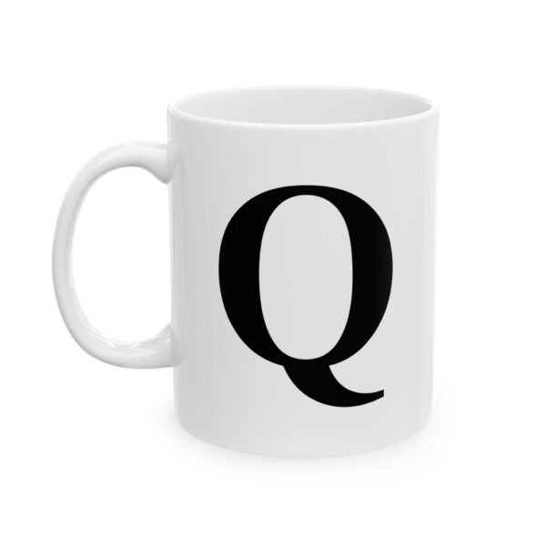 Letter Q Monogram Mug – Initial Alphabet Coffee Mug – 11oz/15oz Ceramic Mug