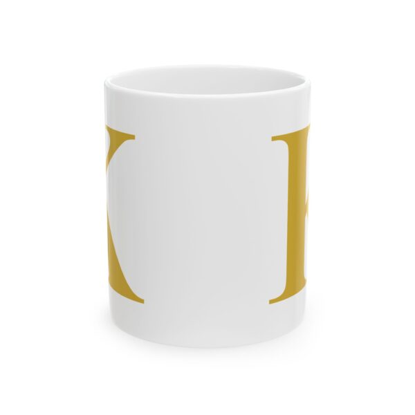 11957829839524104227_2048-1.jpeg Gold Letter K Monogram Mug – Gold Initial Alphabet Coffee Mug – 11oz/15oz Ceramic Mug