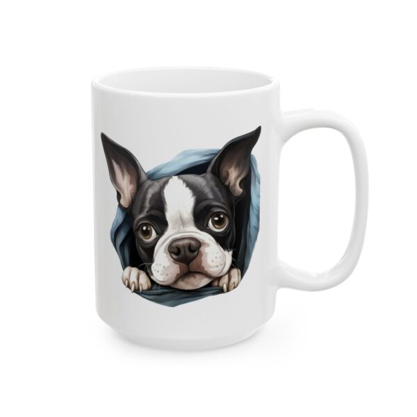 11961644133847472883_2048.jpeg Boston Terrier Peeking Dog Mug – Dog Lover Coffee Mug – 11oz/15oz Ceramic Mug