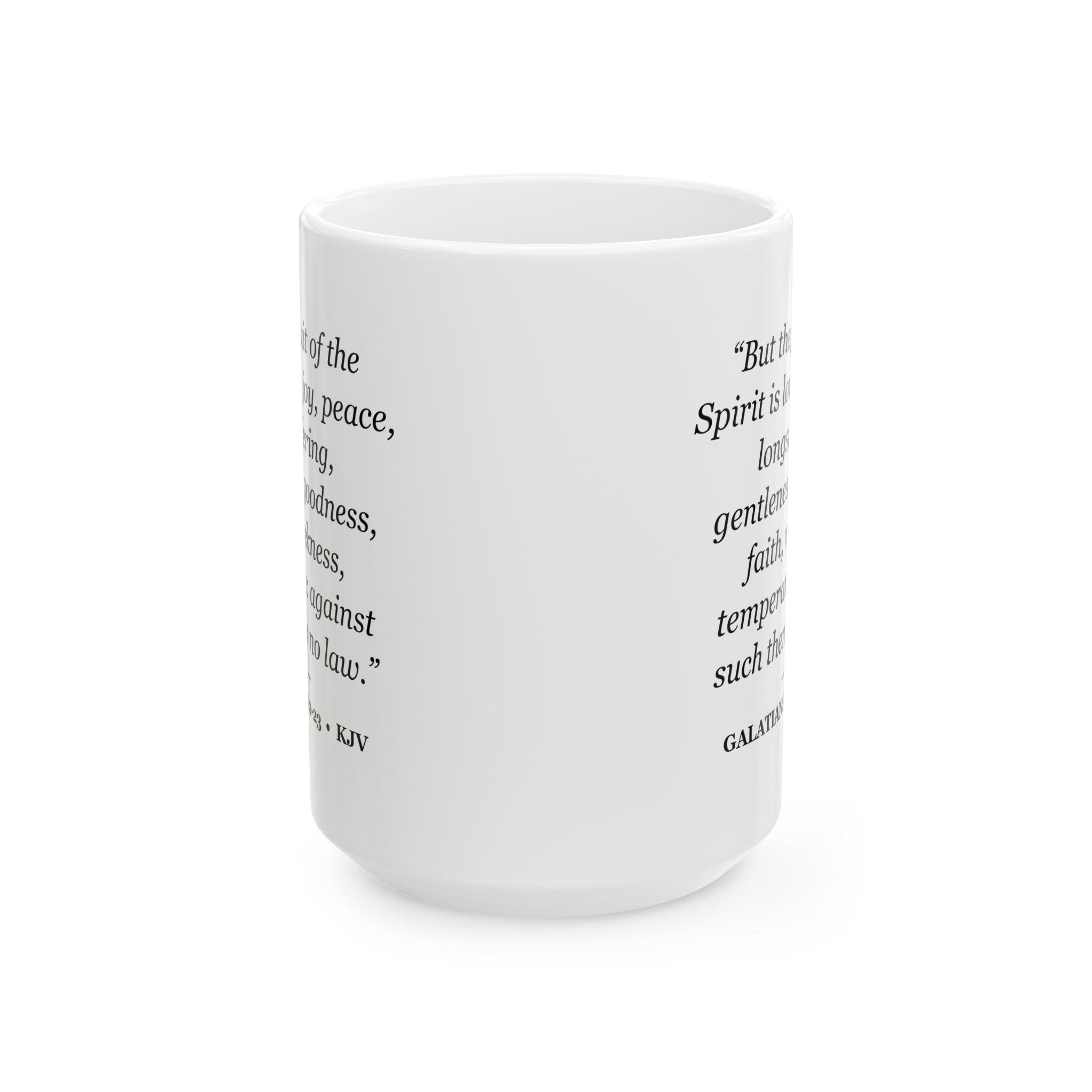 Galatians 5:22-23 Bible Verse Mug – KJV Scripture Coffee Mug – 11oz/15oz Ceramic Mug - Image 5