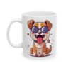 12669874164868585993_2048.jpeg Puppy with Round Sunglasses Dog Lover Mug – Cute Cartoon Puppy Coffee Mug – 11oz/15oz Ceramic Mug