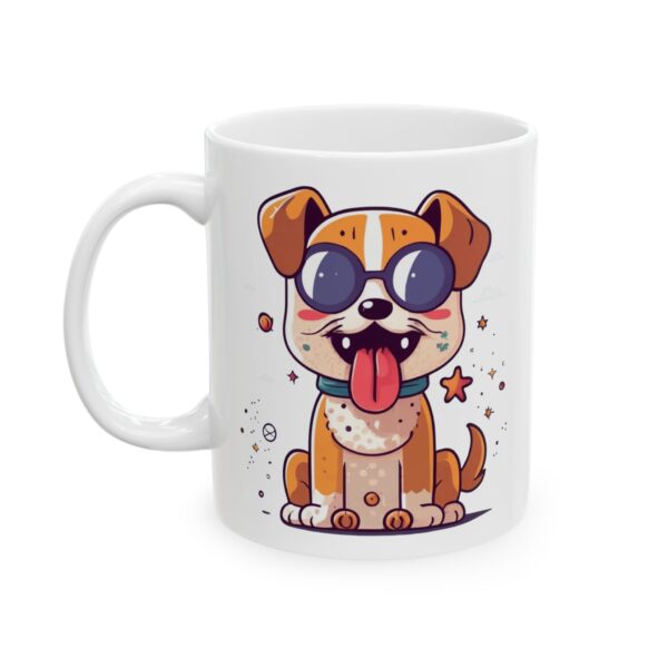 12669874164868585993_2048.jpeg Puppy with Round Sunglasses Dog Lover Mug – Cute Cartoon Puppy Coffee Mug – 11oz/15oz Ceramic Mug