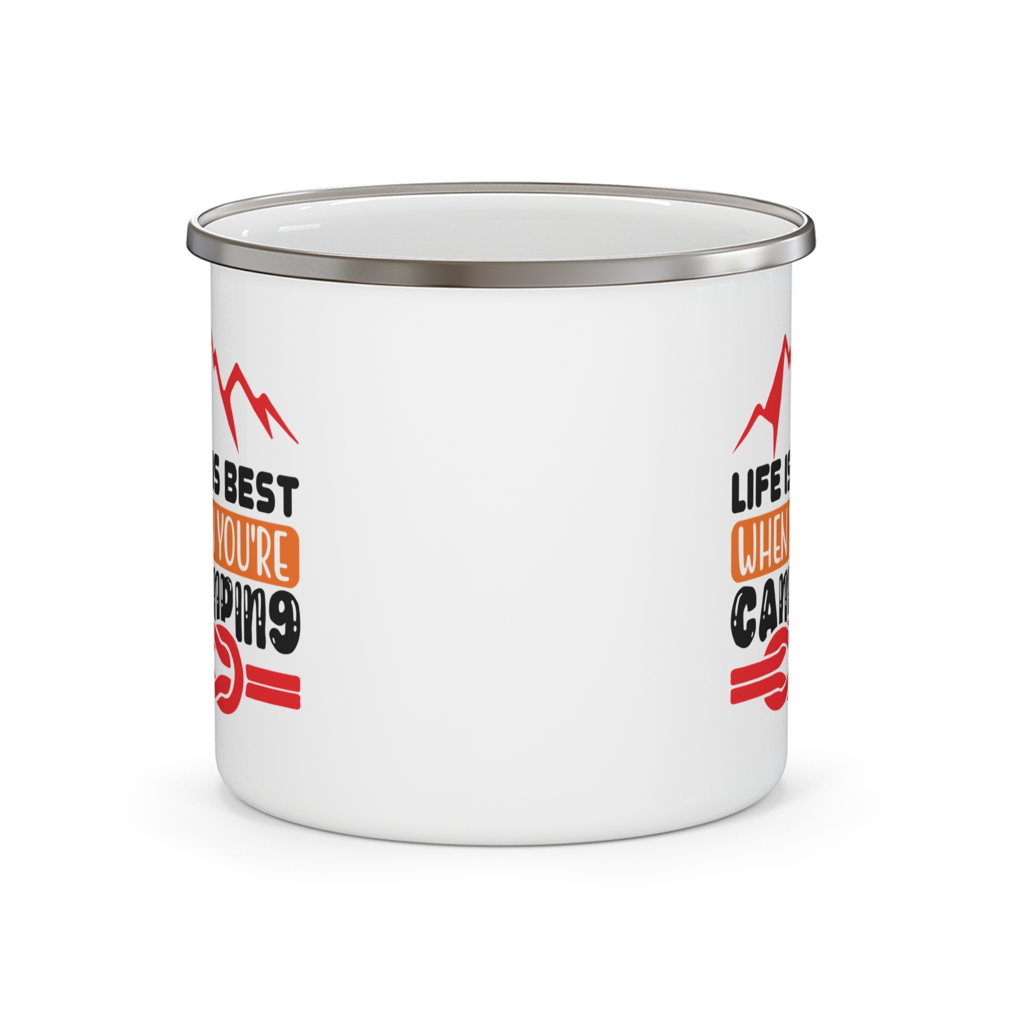 Enamel Camping Mug – "Life Is Best When You're Camping" Outdoor Coffee Cup - Image 2