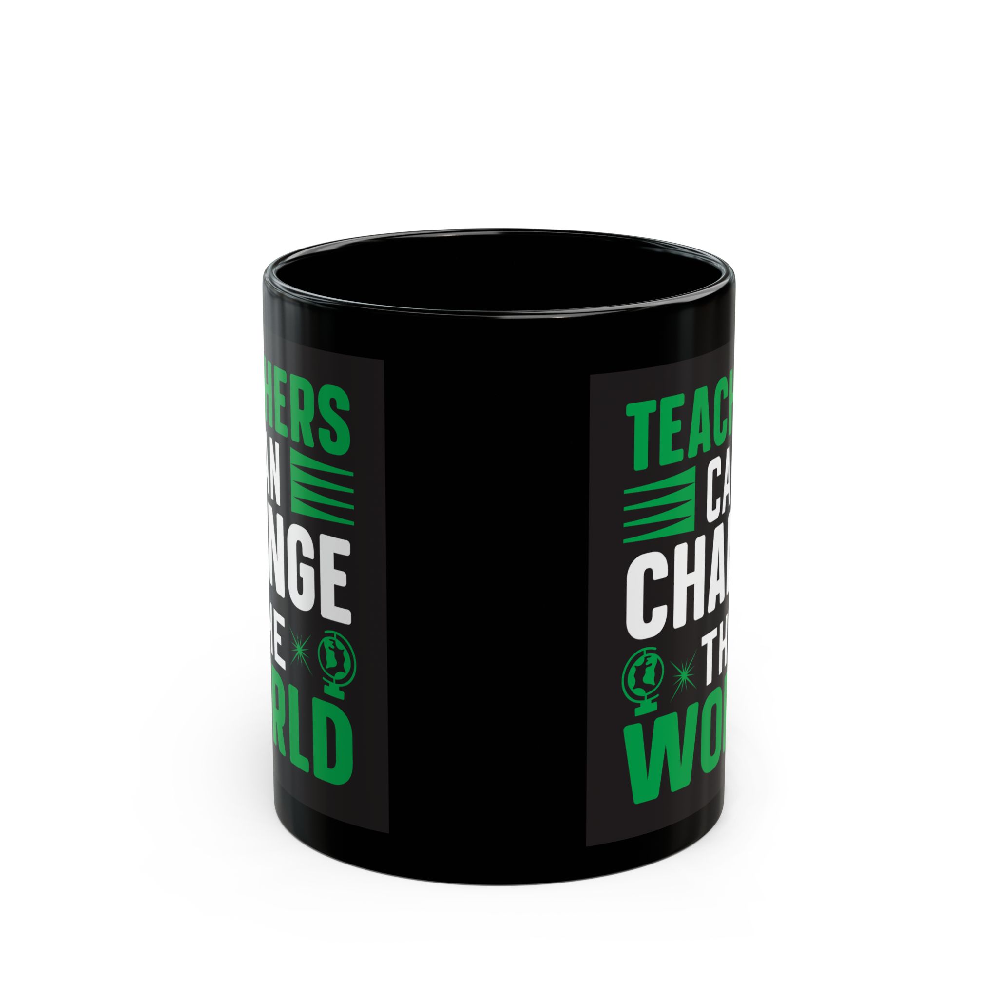 Teacher Appreciation Mug "Teachers Can Change the World" Black Mug — Coffee Cup (11oz/15oz) - Image 2