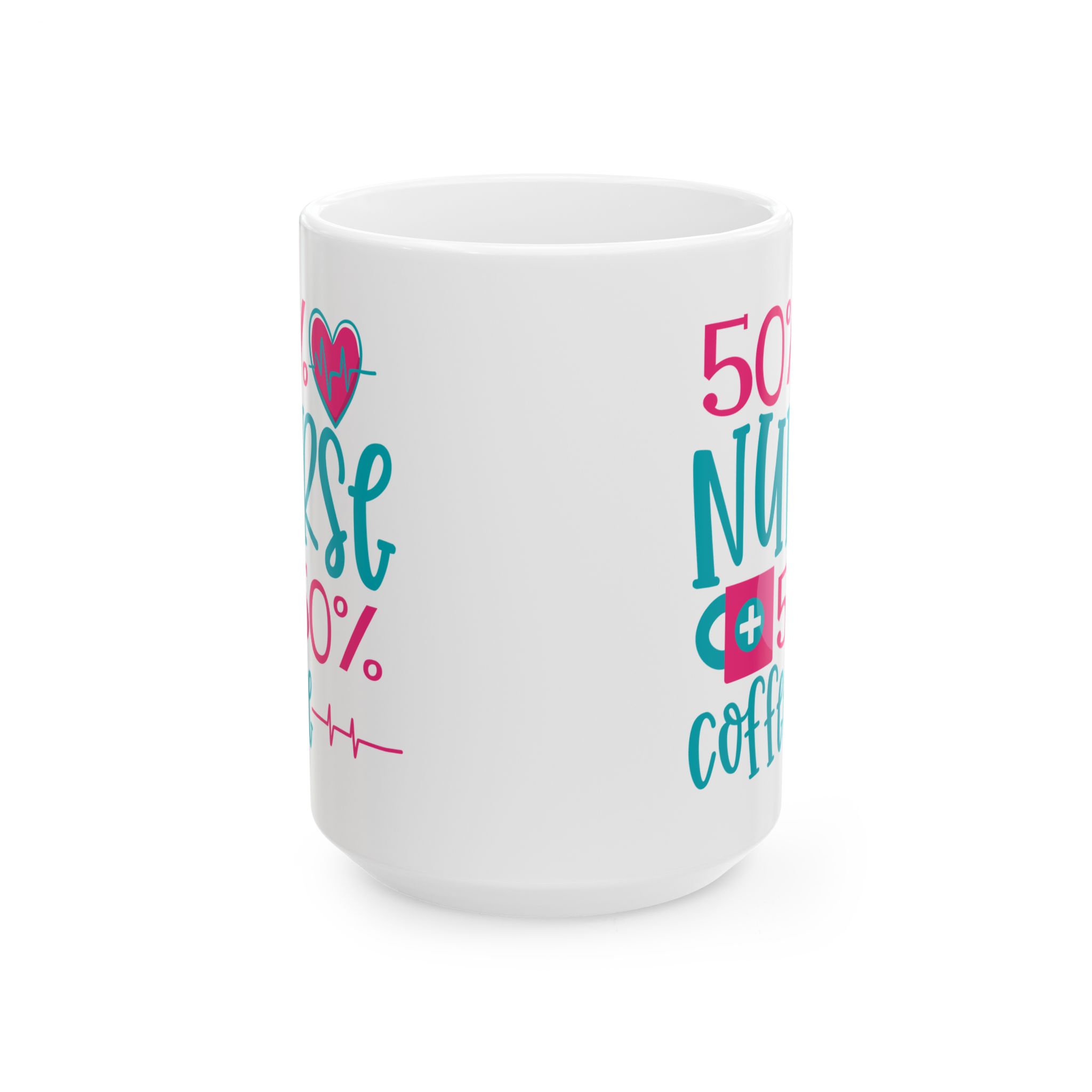 50% Nurse + 50% Cofee – Medical Coffee Mug – 11oz/15oz Ceramic Mug - Image 7