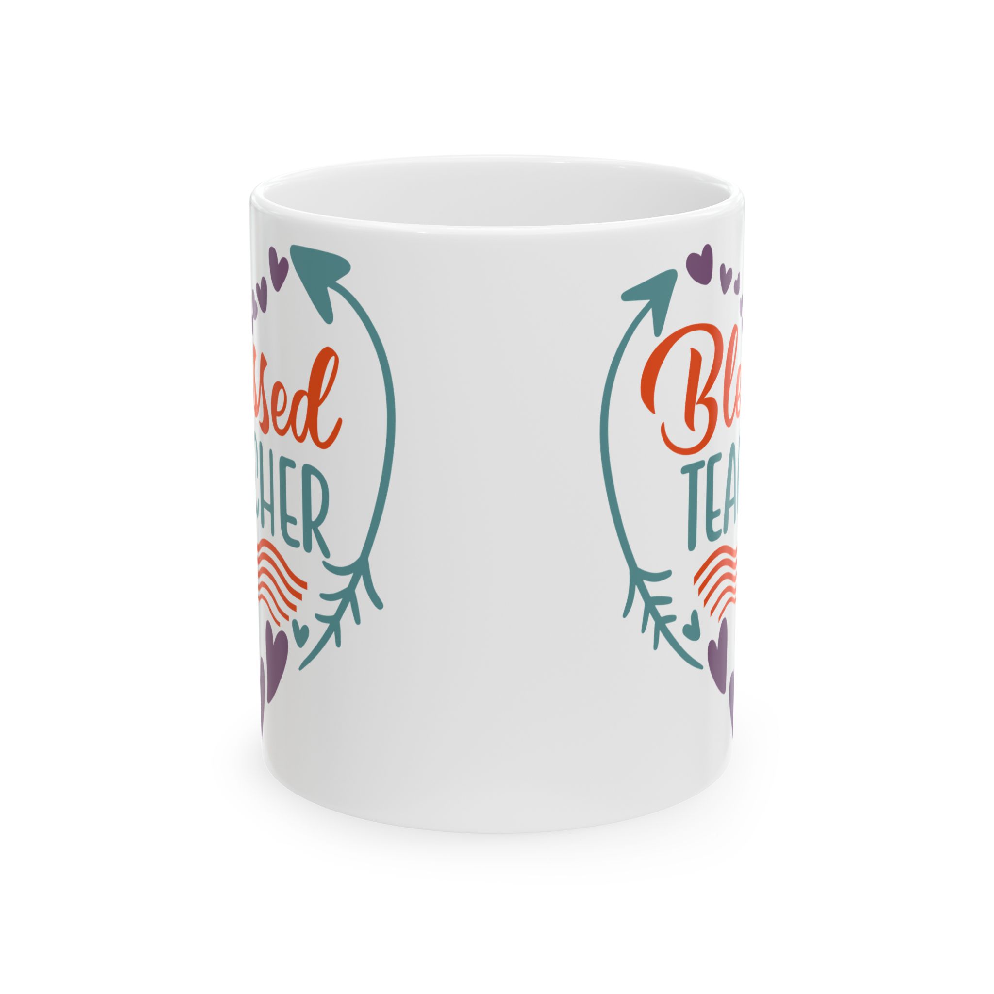 Teacher Appreciation Mug "Blessed Teacher" Ceramic Mug — Floral Arrow Design (11oz & 15oz) - Image 2