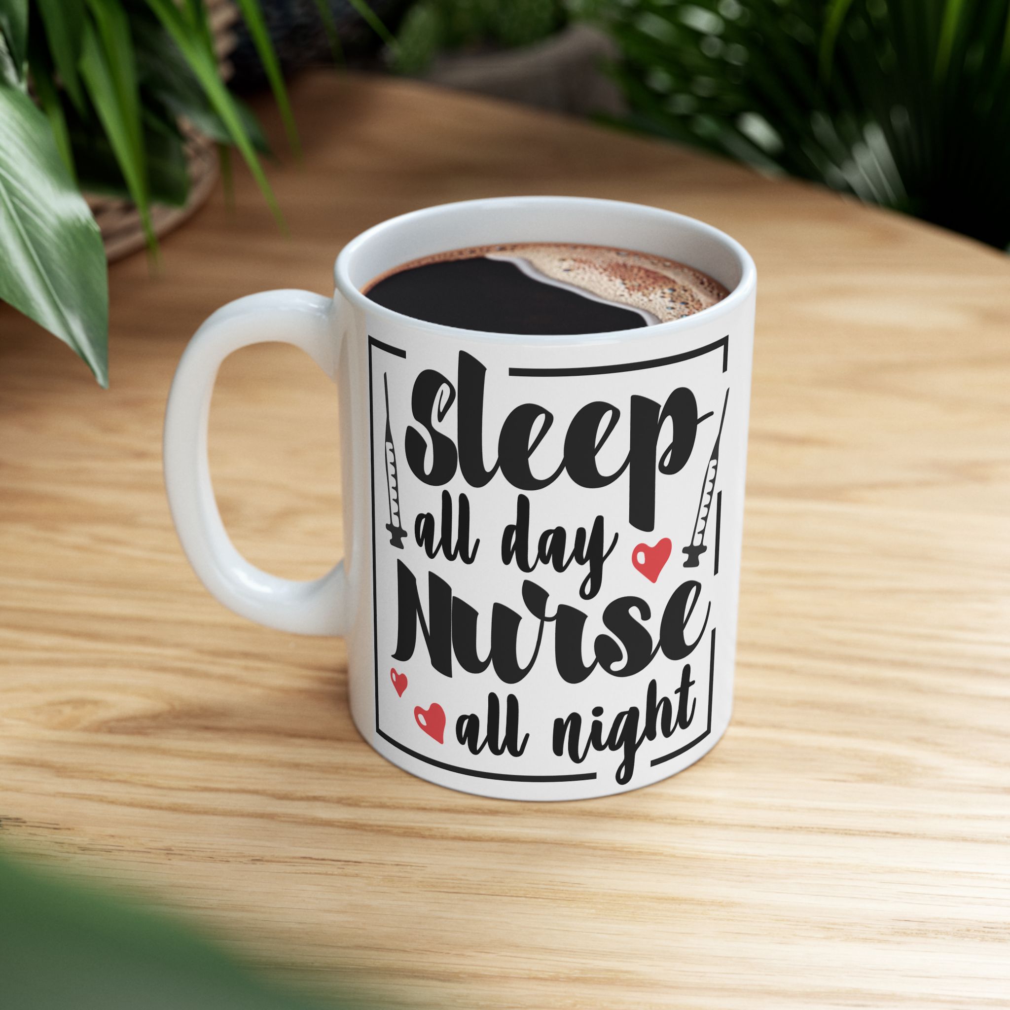 Sleep All Day , Nurse All Night– Medical Coffee Mug – 11oz/15oz Ceramic Mug - Image 5