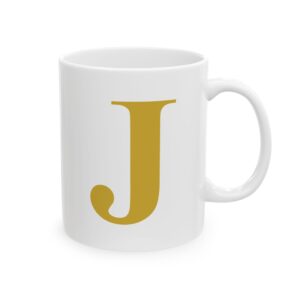 13220036547242682459_2048-1.jpeg Gold Letter J Monogram Mug – Gold Initial Alphabet Coffee Mug – 11oz/15oz Ceramic Mug