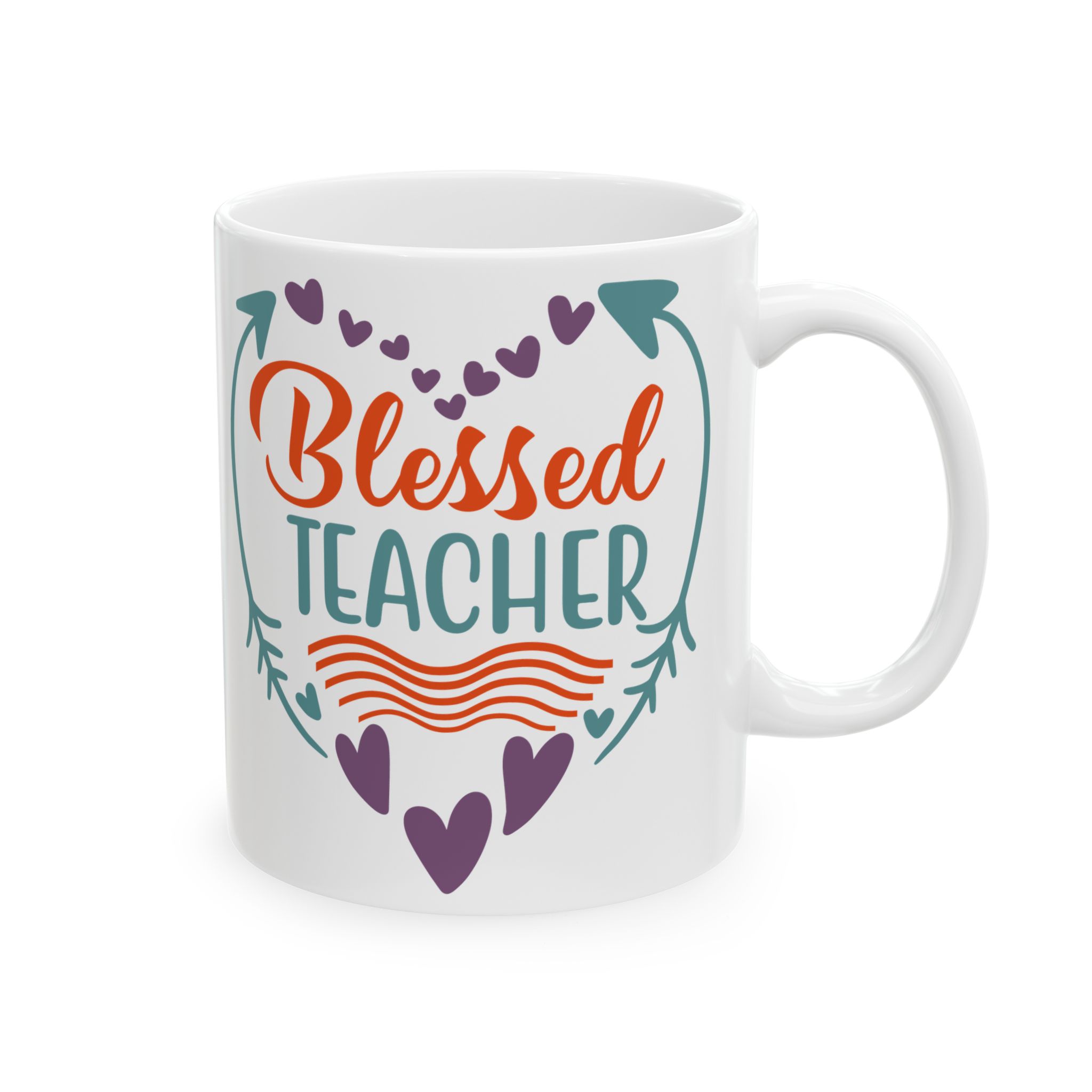 Teacher Appreciation Mug "Blessed Teacher" Ceramic Mug — Floral Arrow Design (11oz & 15oz)