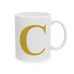 13387410572386314866_2048-1.jpeg Gold Letter C Monogram Mug – Gold Initial Alphabet Coffee Mug – 11oz/15oz Ceramic Mug