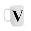 Letter V Monogram Mug – Initial Alphabet Coffee Mug – 11oz/15oz Ceramic Mug