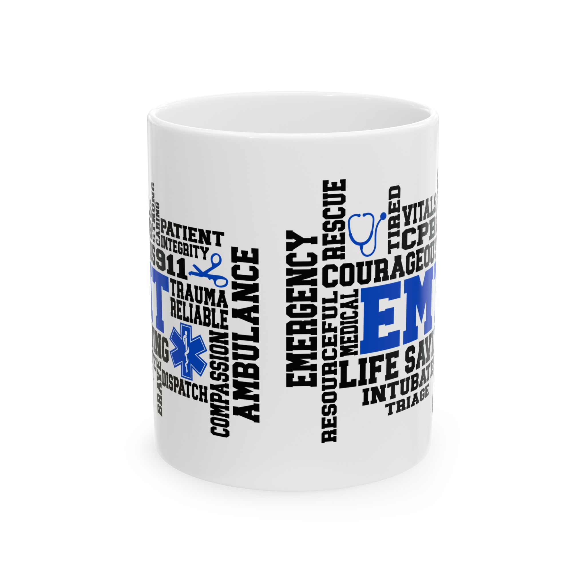 EMT (wordart) – Medical Coffee Mug – 11oz/15oz Ceramic Mug - Image 2