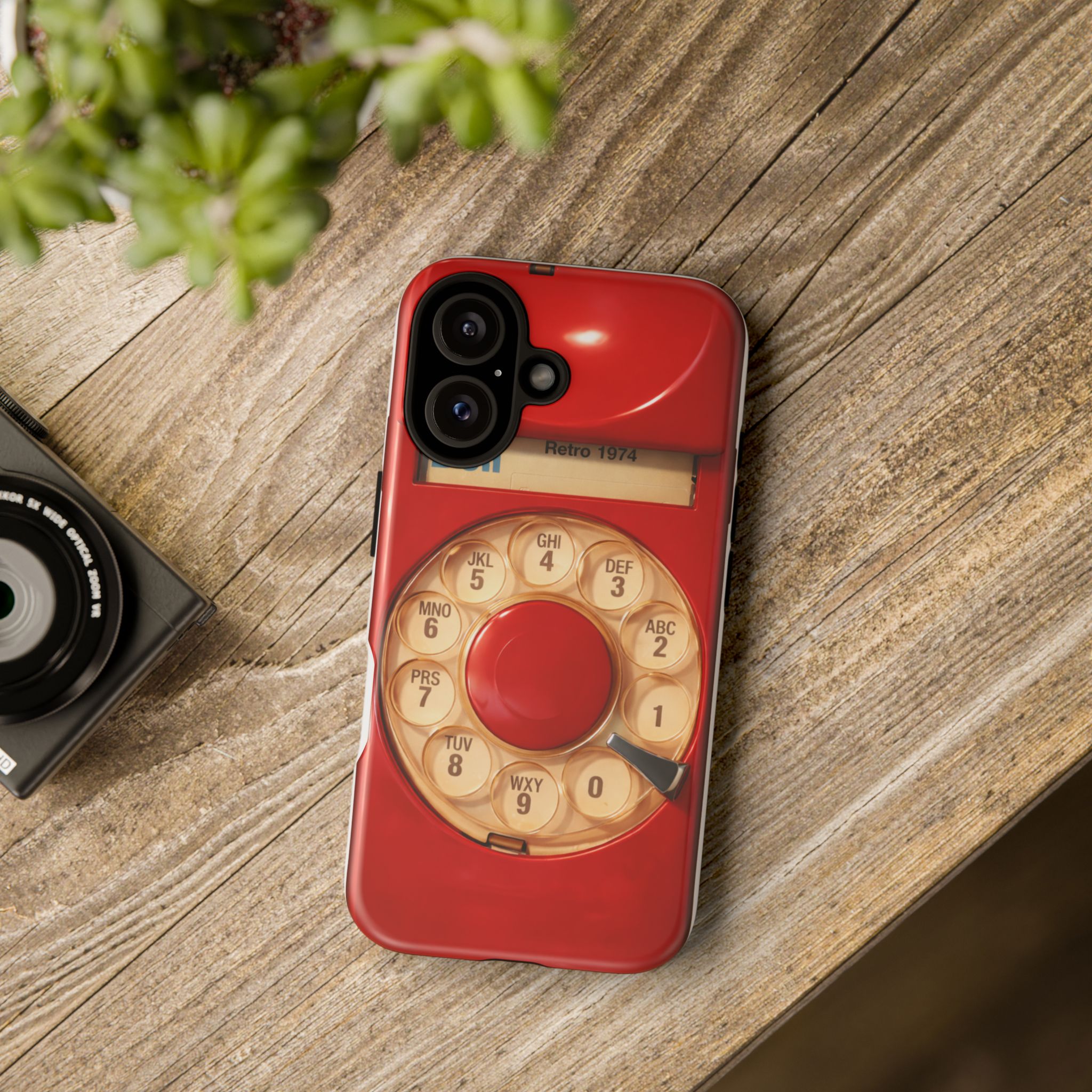 Retro Red Rotary Phone iPhone Case — Vintage Dial Design Tough Case - Image 8