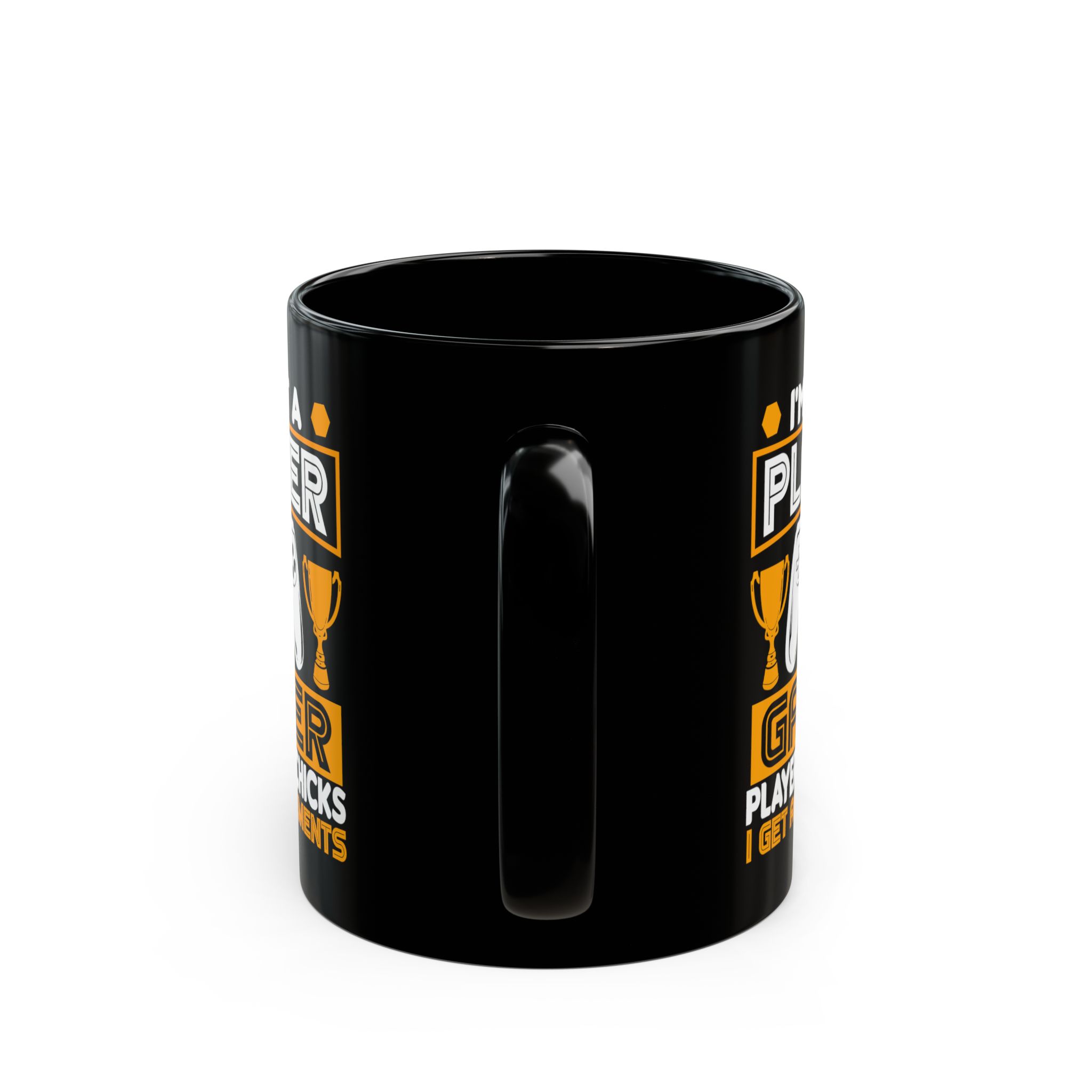 I’m Not A Player I’m A Gamer Black Mug – Funny Gamer Coffee Mug – 11oz/15oz Ceramic Mug - Image 4