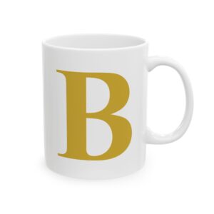 13668244398597205082_2048-1.jpeg Gold Letter B Monogram Mug – Gold Initial Alphabet Coffee Mug – 11oz/15oz Ceramic Mug
