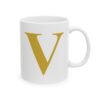 13820594851075006301_2048-1.jpeg Gold Letter V Monogram Mug – Gold Initial Alphabet Coffee Mug – 11oz/15oz Ceramic Mug