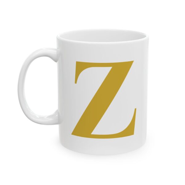 13996686905697542220_2048.jpeg Gold Letter Z Monogram Mug – Gold Initial Alphabet Coffee Mug – 11oz/15oz Ceramic Mug