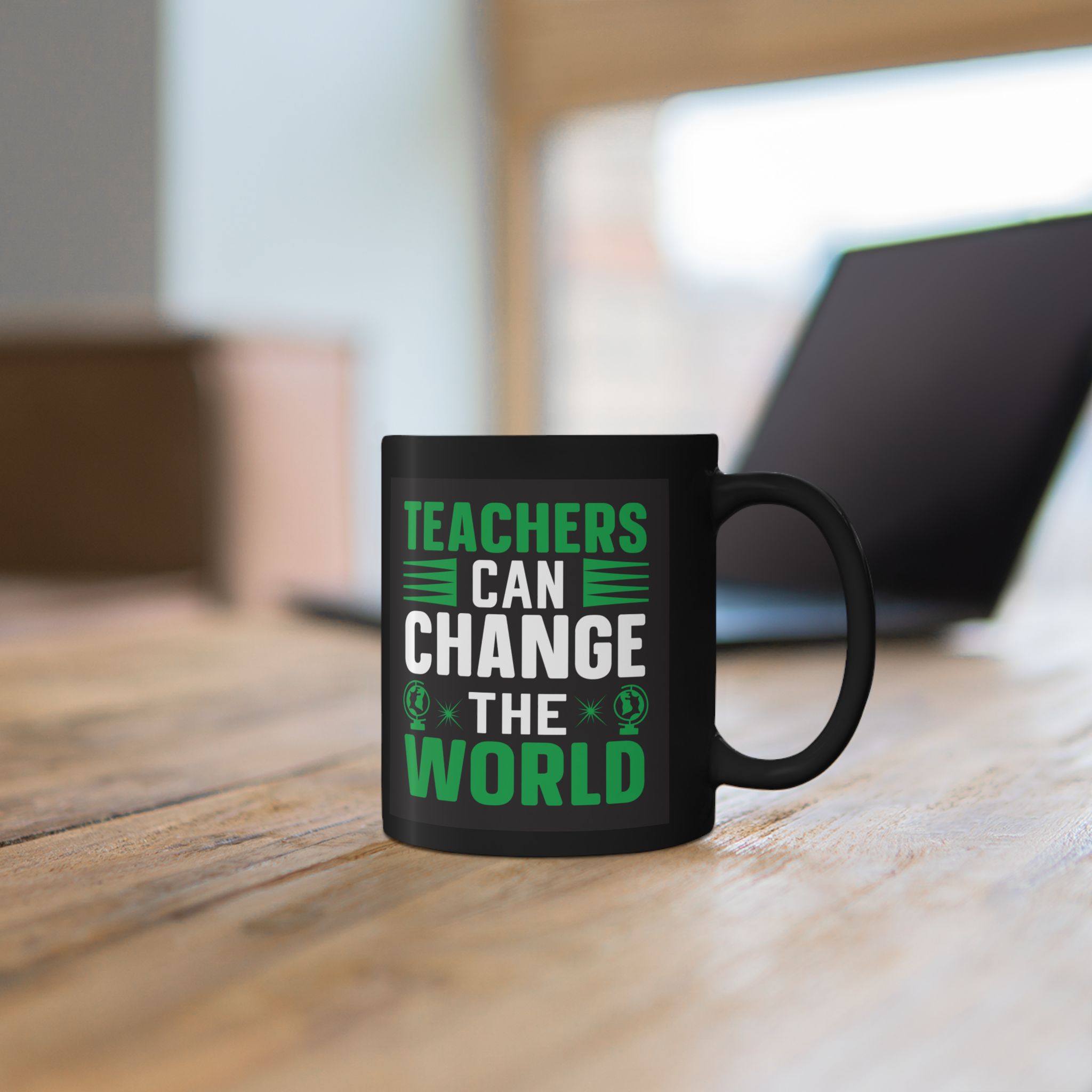 Teacher Appreciation Mug "Teachers Can Change the World" Black Mug — Coffee Cup (11oz/15oz) - Image 5