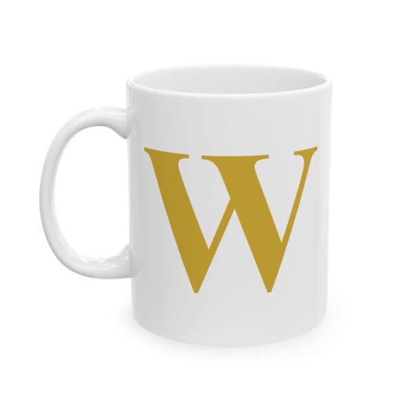 14049757412688886181_2048.jpeg Gold Letter W Monogram Mug – Gold Initial Alphabet Coffee Mug – 11oz/15oz Ceramic Mug
