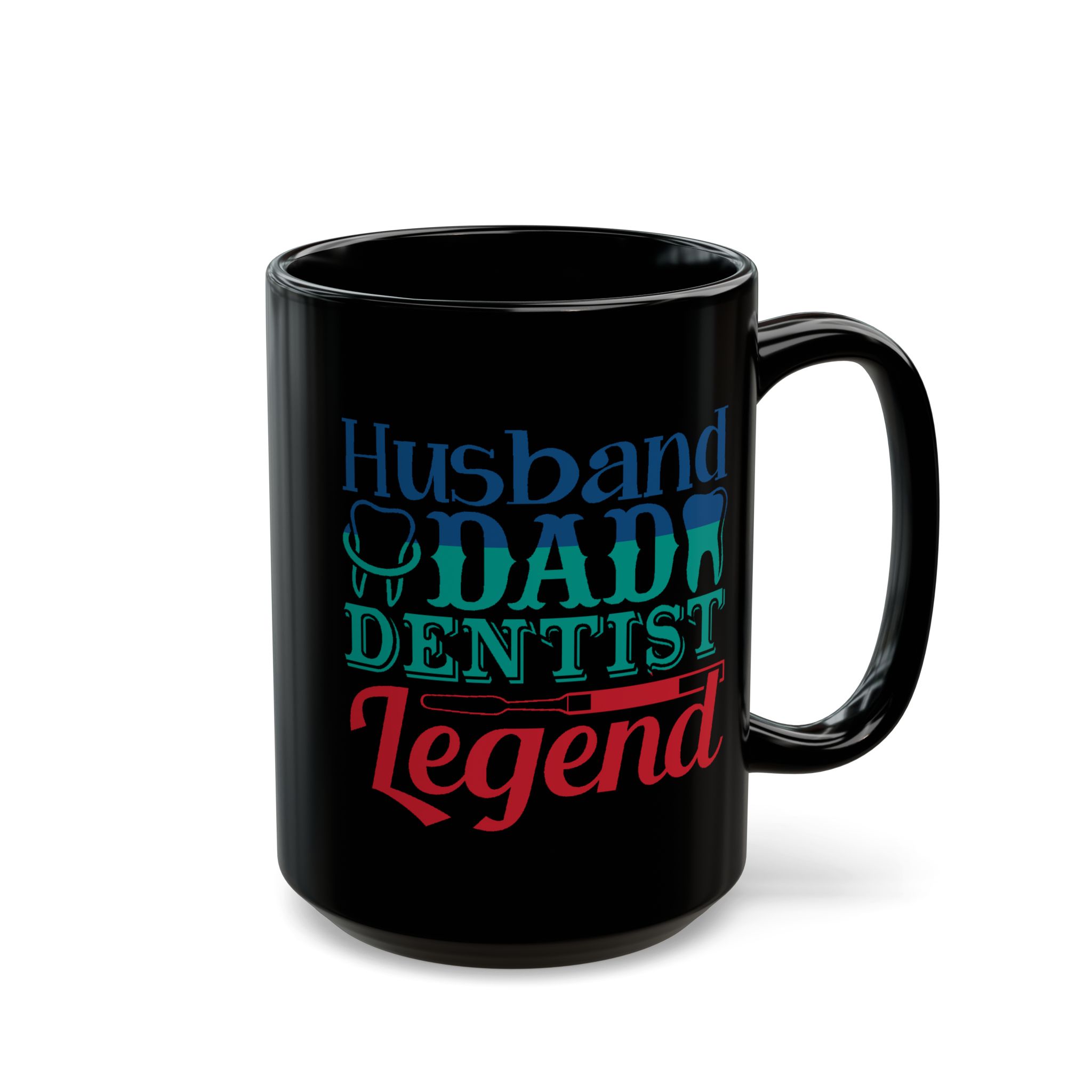 Dentist Husband Dad Legend Mug — Black Coffee Cup for Proud Dental Dads - Image 3