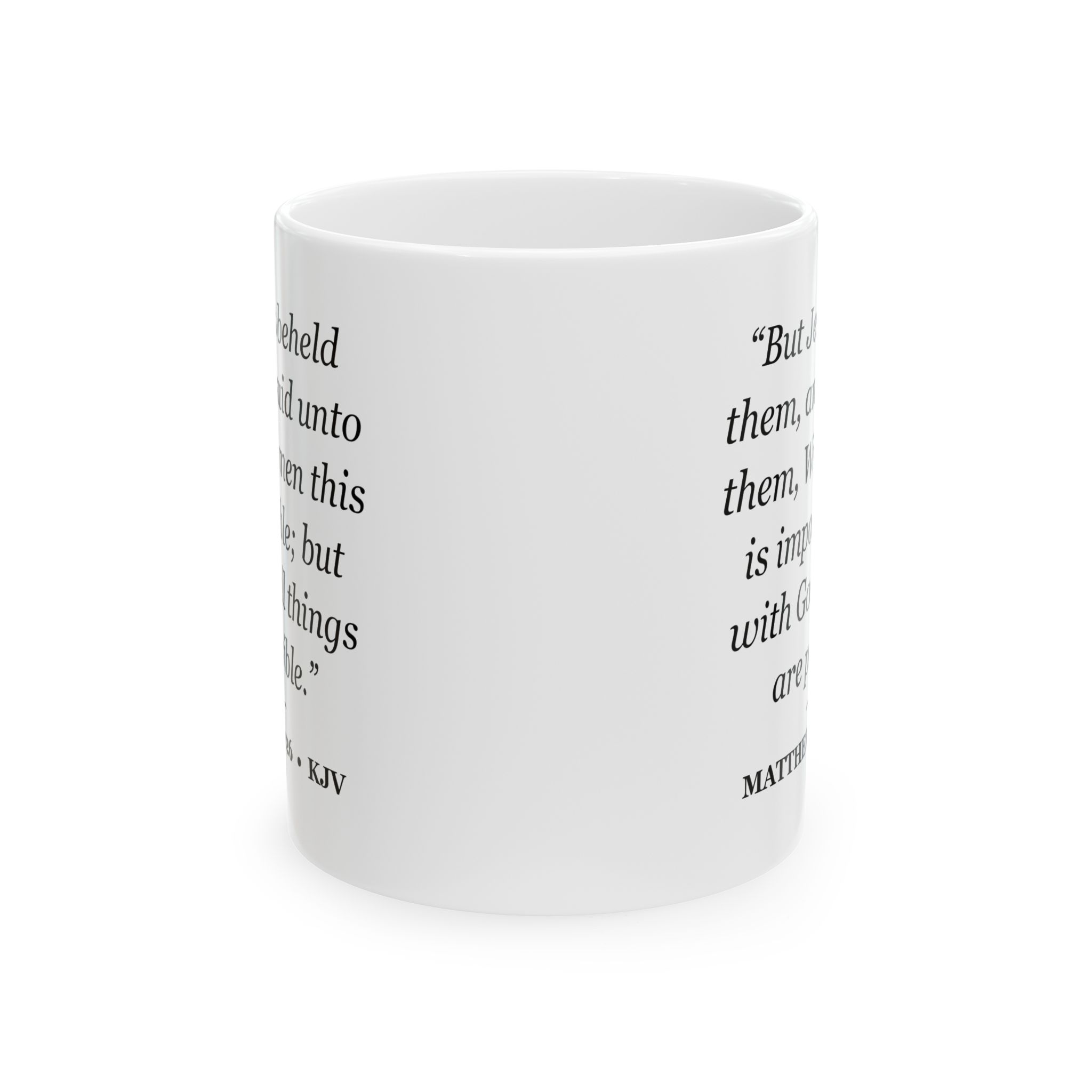 Matthew 19:26 Bible Verse Mug – KJV Scripture Coffee Mug – 11oz/15oz Ceramic Mug - Image 2