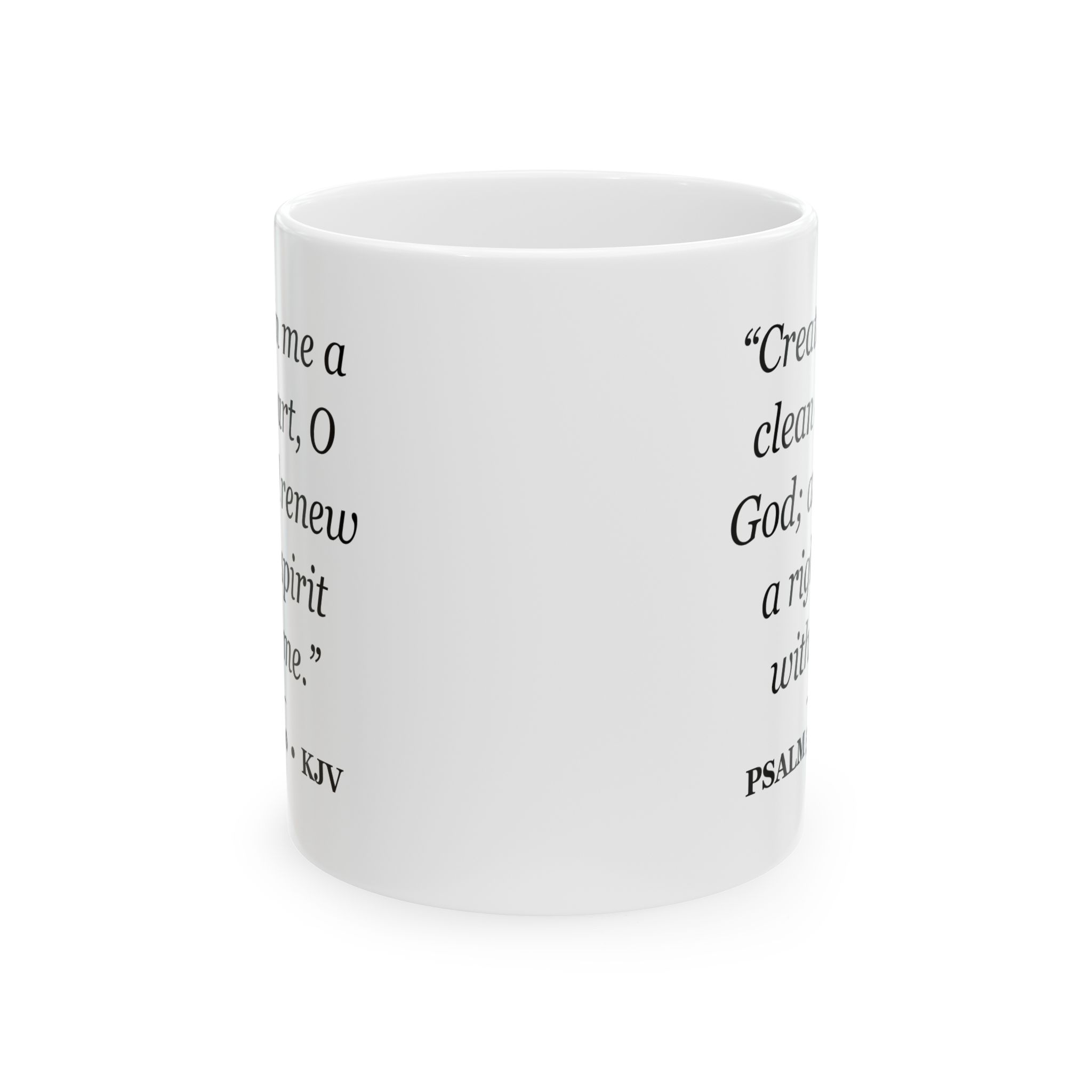 Psalm 51:10 Bible Verse Mug – KJV Scripture Coffee Mug – 11oz/15oz Ceramic Mug - Image 2