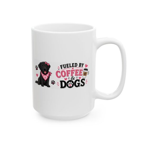 14277846019980639344_2048.jpeg Fueled by Coffee and Dogs Black Labrador Dog Lover Mug – Dog Mom Dog Dad Coffee Mug – 11oz/15oz Ceramic Mug