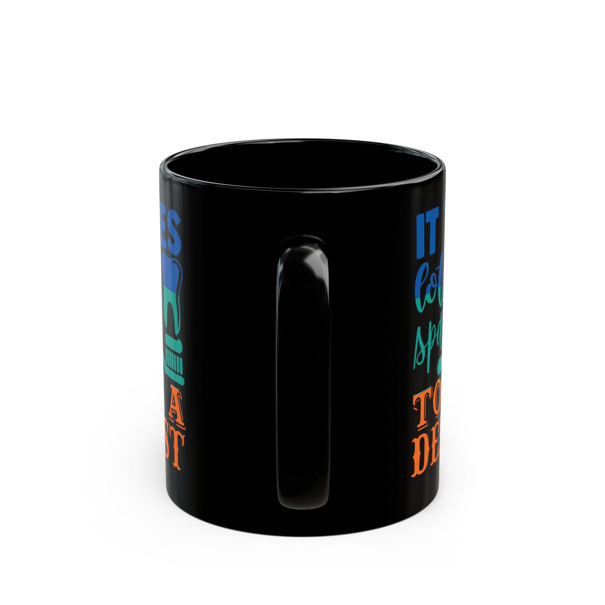 Dentist Mug - "It Takes Lots of Sparkle to Be a Dentist" Personalized Black Coffee Cup - Image 4