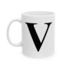 Letter V Monogram Mug – Initial Alphabet Coffee Mug – 11oz/15oz Ceramic Mug