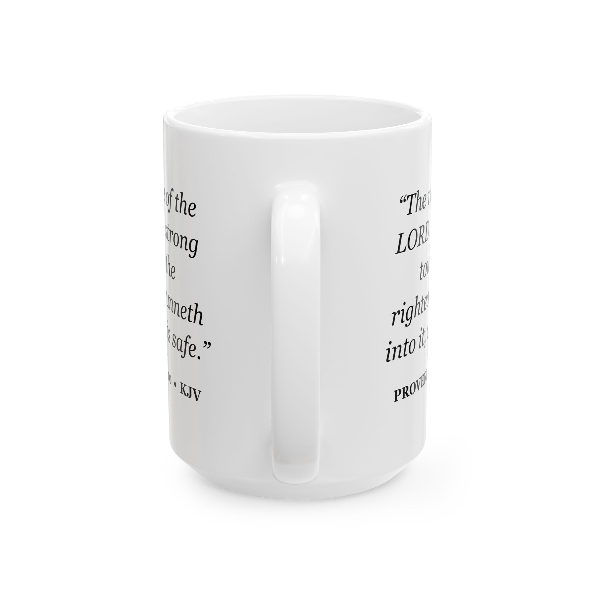 Proverbs 18:10 Bible Verse Mug – KJV Scripture Coffee Mug – 11oz/15oz Ceramic Mug - Image 6